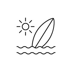 Surfing, travel, sun icon. Simple line, outline vector elements of tourism for ui and ux, website or mobile application