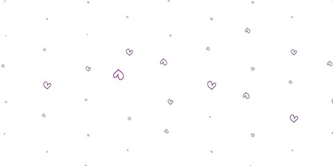 Light Purple vector background with hearts.