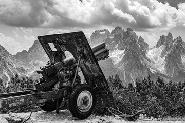 obice della prima guerra mondiale al museo di monte piana