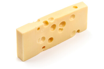 Maasdam cheese, Netherlands cheese, isolated on white background