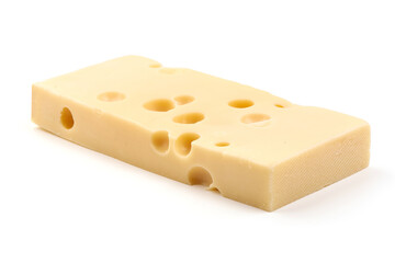 Swiss Cheese, close-up, isolated on white background