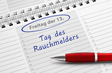 Notiz „Freitag der 13., Tag des Rauchmelders“