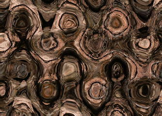Abstract zigzag pattern with waves in brown tones. Artistic image processing created by photo. Beautiful multicolor pattern for any design. Background image