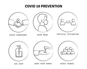 Coronavirus prevention icon logo illustrator