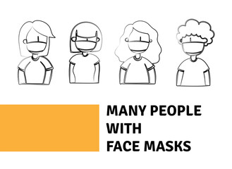 People with face masks illustrator