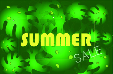 Poster Illustration Summer Sale Advertising Concept Green Eco Background Vector Illustration Special Discount