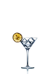 Glass of martini isolated on white.Studio shot