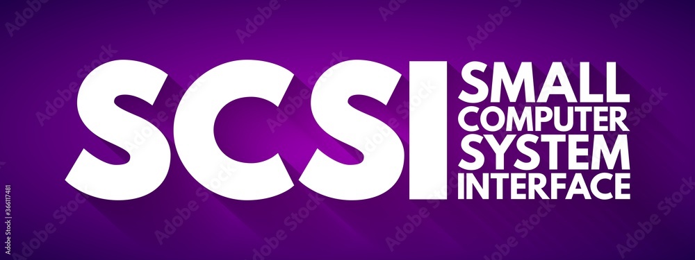 Poster scsi - small computer system interface acronym, technology concept background