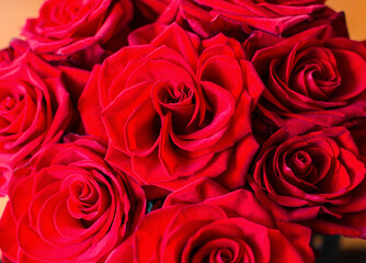 red roses, beautiful bouquet of fragrant rose