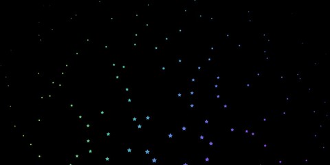 Dark Multicolor vector background with colorful stars. Shining colorful illustration with small and big stars. Pattern for new year ad, booklets.