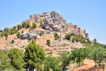 Fototapeta na wymiar Vista del pueblo de Moclín y su castillo, Granada, España