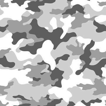 Camouflage gray military pattern seamless background modern design for printing clothing, fabric.