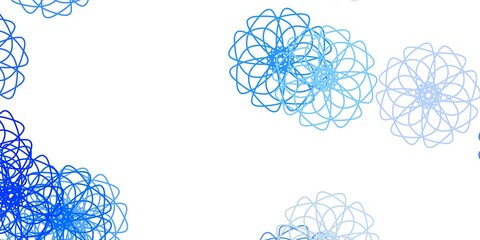 Light Blue, Yellow vector doodle background with flowers.