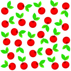 Cherry pattern on white background