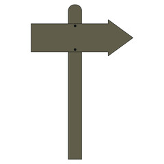 Wooden signpost without background