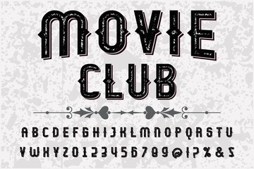 typography vector, brown and white style  background, vintage font, vector alphabet, letters and numbers