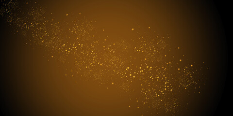  White sparks and golden stars shine with special light. Vector sparkles on a transparent background. Christmas abstract pattern. Sparkling magical dust particles.