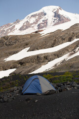 Tent on top of mountain in Mt Baker - Snoqualmie national forest