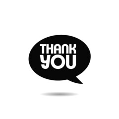 Speech bubbles thank you icon with shadow