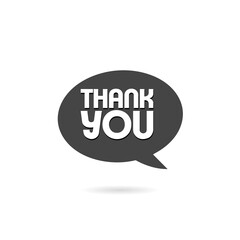 Speech bubbles thank you icon with shadow