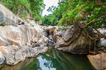 Fototapeta na wymiar Beautiful nature, Vietnam, Nha Trang, Ba Ho Waterfall