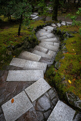Stone Stairs in a Japanese Garden