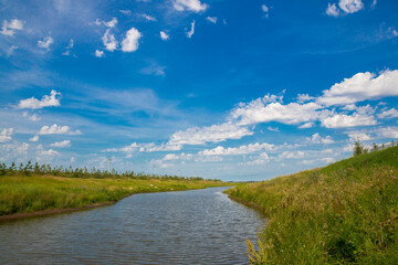 blue sky and lake shore
