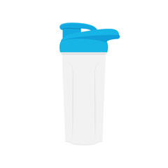 Shaker for protein shakes, isolated on white background.