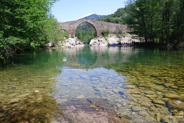 Puente de Sant Quirze del Pedret  de la comarca del Bergueda en Cataluña cerca de la ciudad de...