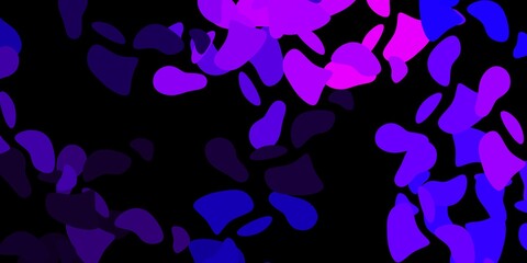 Dark purple, pink vector pattern with abstract shapes.