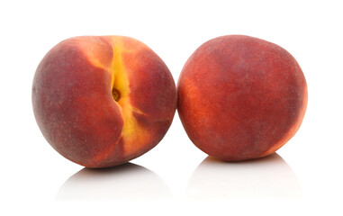 sweet peaches on a white background 