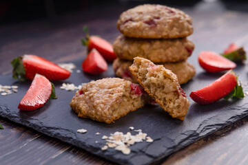 Homemade strawberry oatmeal cookies