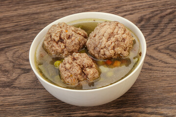 Soup with vegetables and meat balls