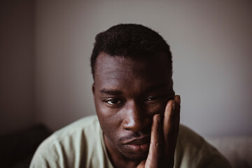 Close-up portrait of sad man