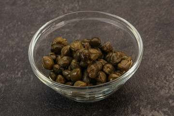 Tasty capers in the bowl