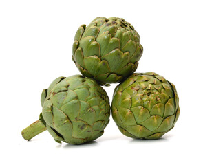 Fototapeta premium Green artichoke on white background 
