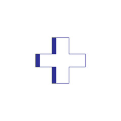 Blue Cross Medicine icon Vector. Stock vector illustration isolated on white background.