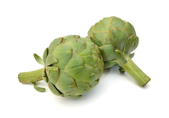 Fototapeta premium Green artichoke on white background 