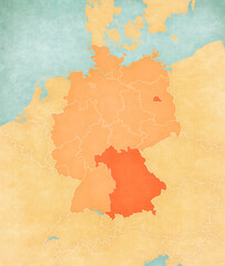 Map of Germany - Bavaria and Berlin