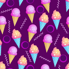 purple vector ice cream pattern
