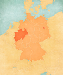 Map of Germany - North Rhine-Westphalia and Berlin