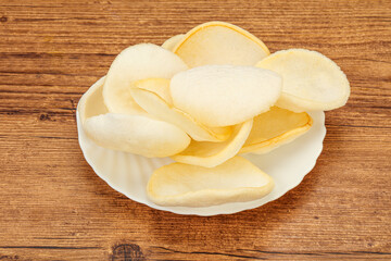 Fototapeta na wymiar Asian cusine - homemade prawn chips