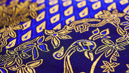 Fototapeta na wymiar Vintage fabric Thailand is made of hand-woven cotton fabric.pattern in Thai style, embroidery Folk pattern.