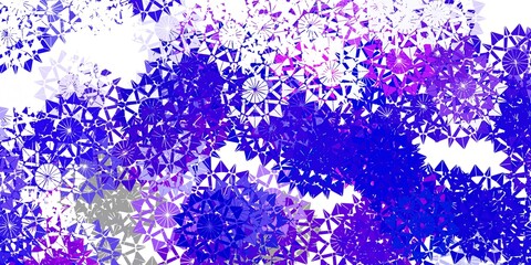 Light blue, red vector layout with beautiful snowflakes.