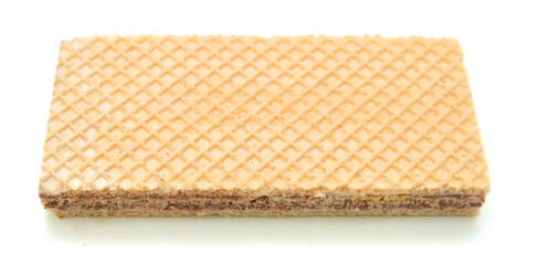 Wafer with chocolate on a white background