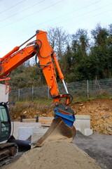 Baggerschaufel auf einer Baustelle