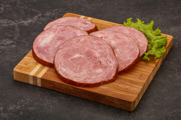 Slices of pork meat ham