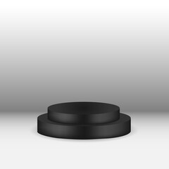 3d black round geometric shape decoration design background for business product presentation