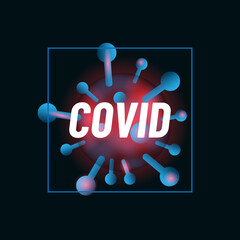 Covid 19 or coronavirus transparent design vector isolated on dark blue background