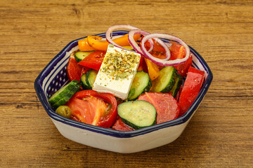 Traditional Greek salad with feta cheese